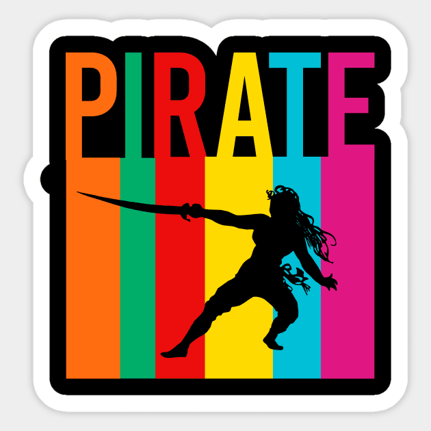 Pirate Woman Sticker by cypryanus